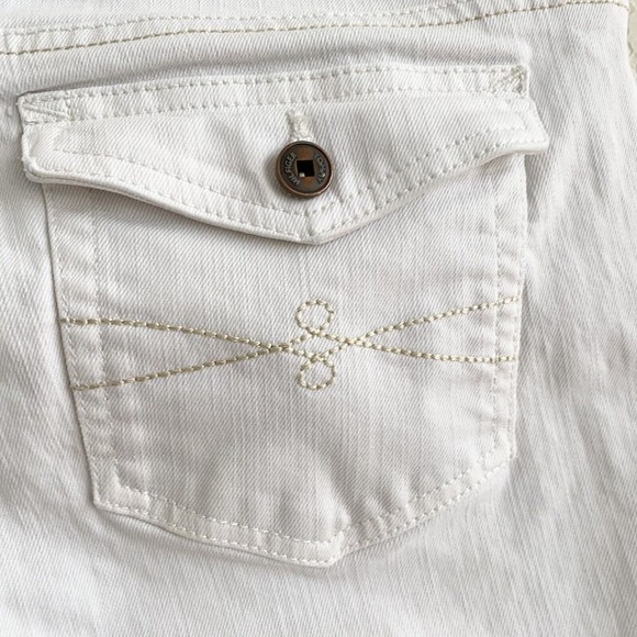 Tommy Hilfiger Sz 6 Capris Womens AMERICAN‎ SPIRIT  Mid Rise White Denim Cuffed - Picture 9 of 11